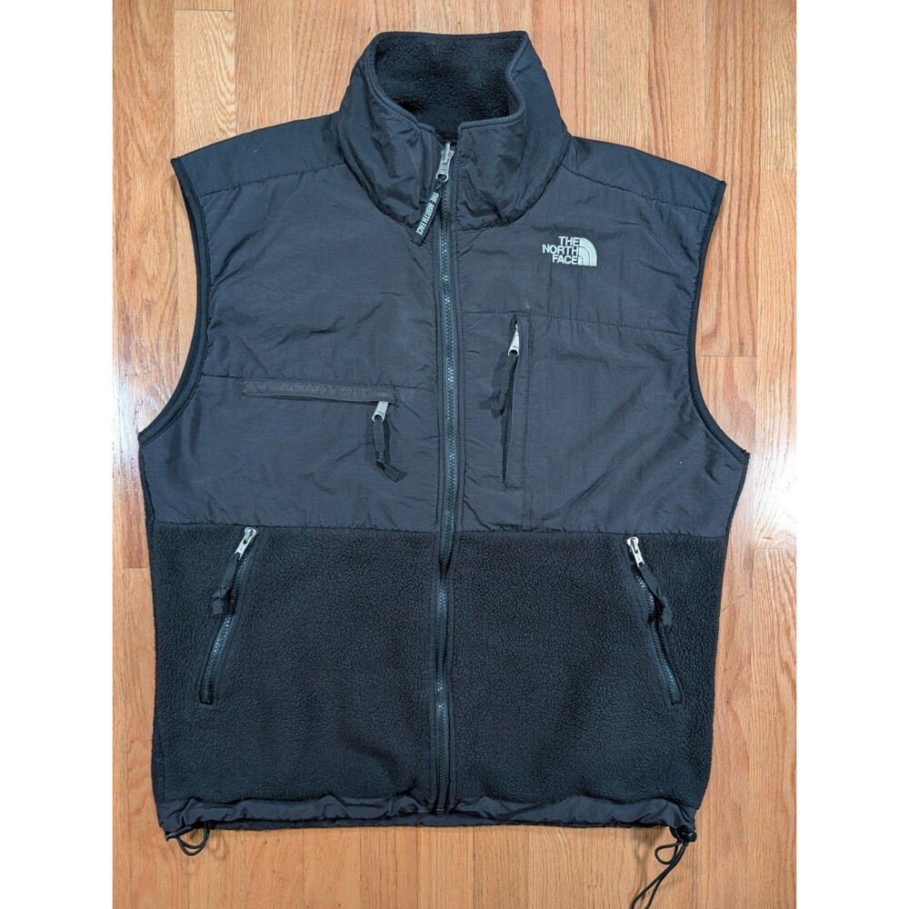Vintage North Face Vest Mens Medium Denali Black Fleece Full Zip Trail 87047